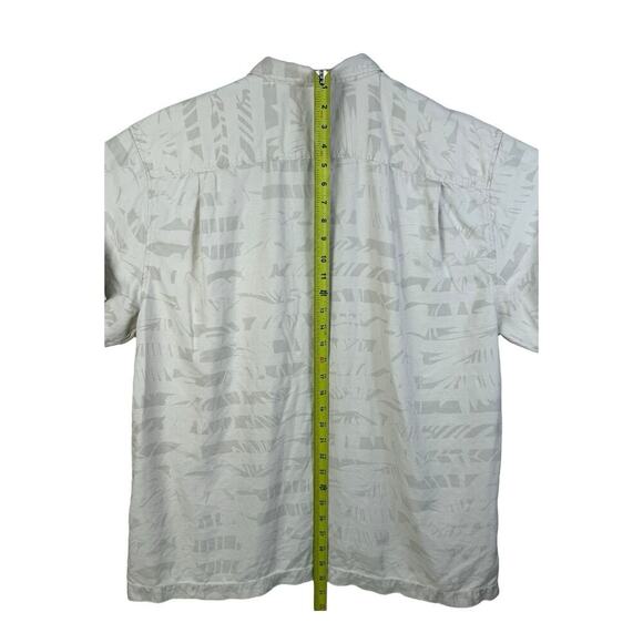 Tommy Bahama Mens XL 100% Silk white Palm Tree Tropical SS Button Down - Picture 7 of 13